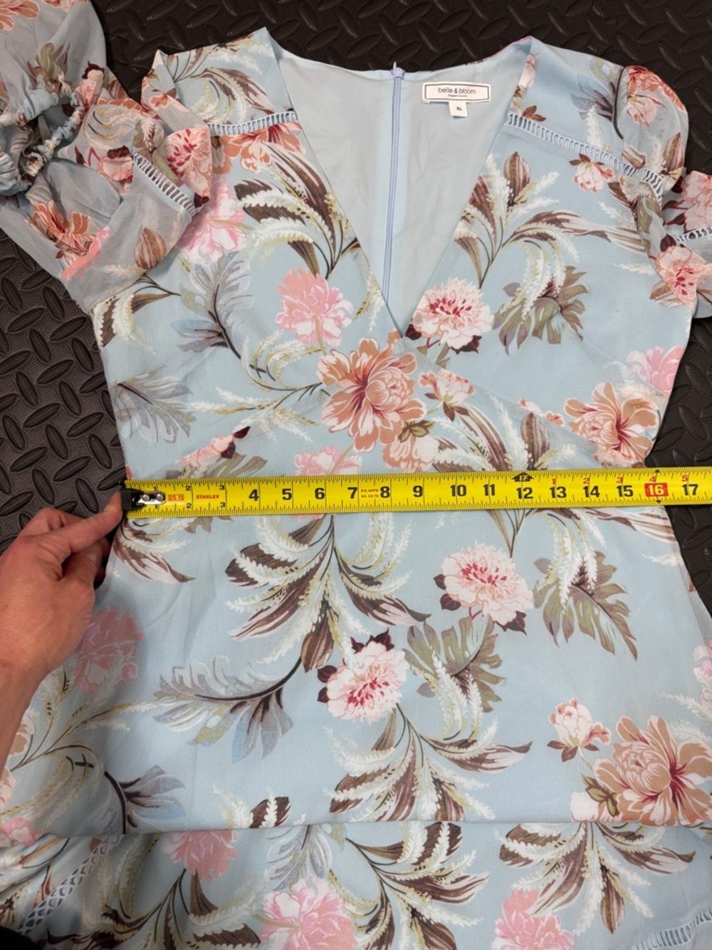 Blue Boho Maxi Dress Cottagecore Floral Romantic Long Sleeve XL - Picture 7 of 9